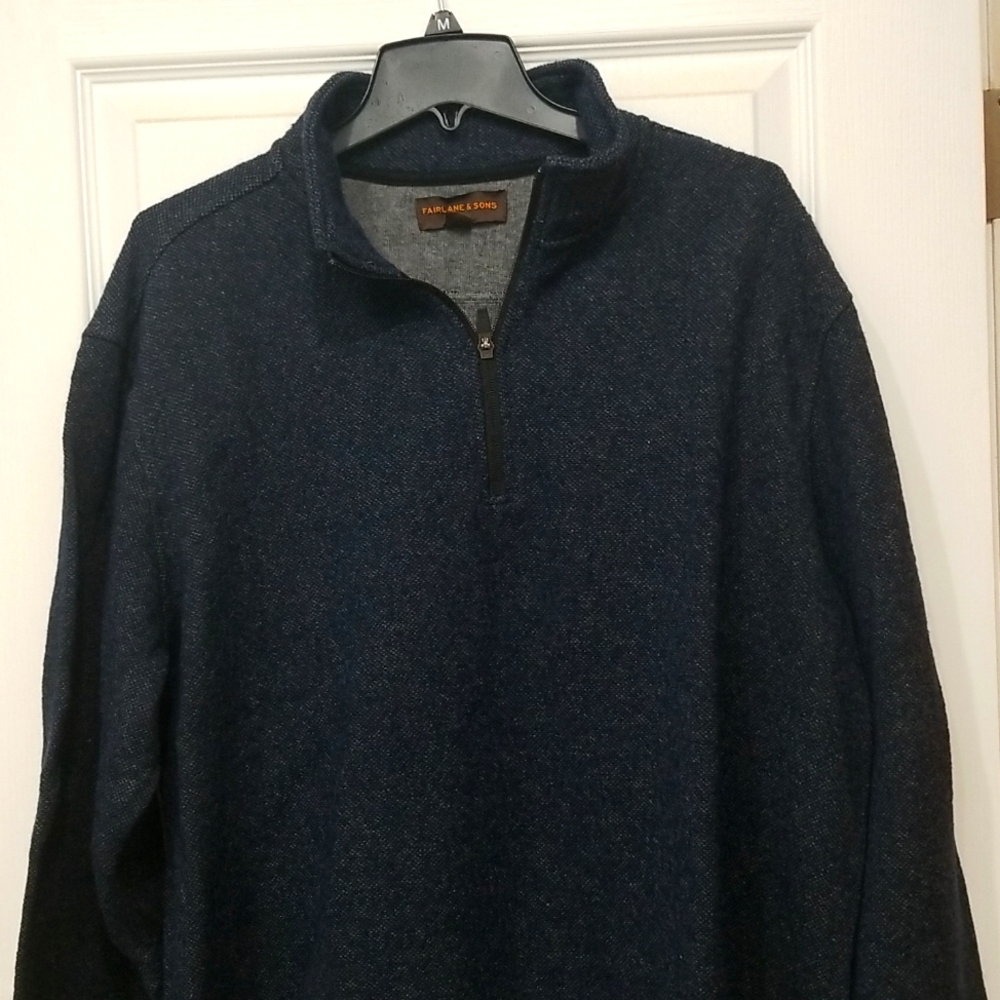 Fairline & Sons, XXL, Navy Blue 3/4 zip sweater